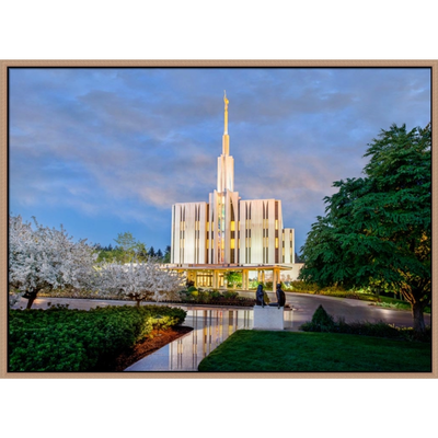 Covenant Path Temple: Seattle Temple (30x41 Framed Canvas Giclee)