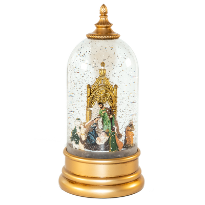 Holy Family Rotating Snow Globe Nativity