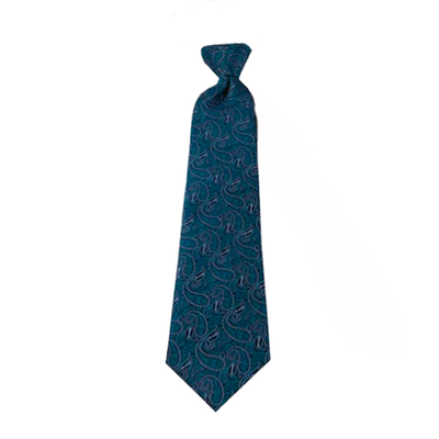 Boys' Teal Paisley Angel Moroni Zipper Necktie