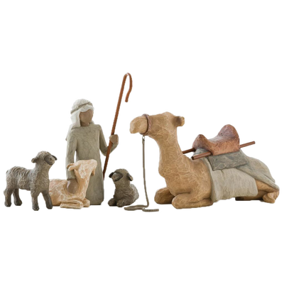 Nativity Shepherd and Stable Animals Figurines