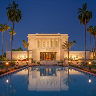 Mesa Temple Night Reflections (3x4 Print)