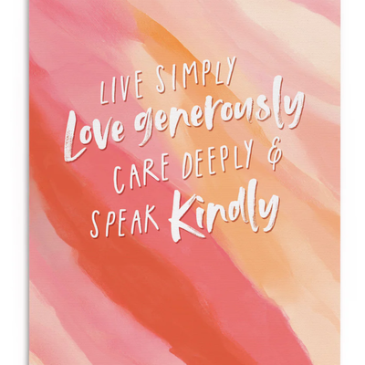 Live Simply Love Generously (12X15 Canvas Plaque)