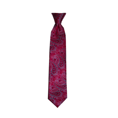Boys' Red Paisley Zipper Necktie