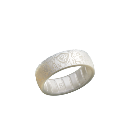 Silicone Garden Floral White Pearl CTR Ring