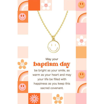 Baptism Smiley Face Necklace
