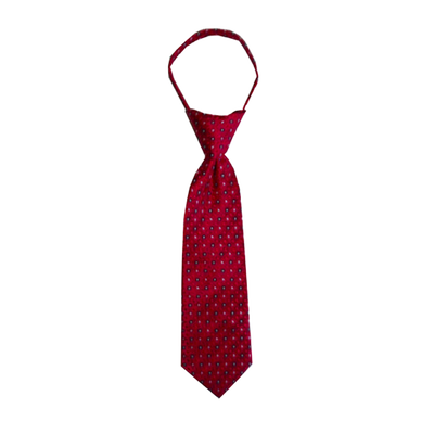 Red Small Squares Toddler Zipper Necktie