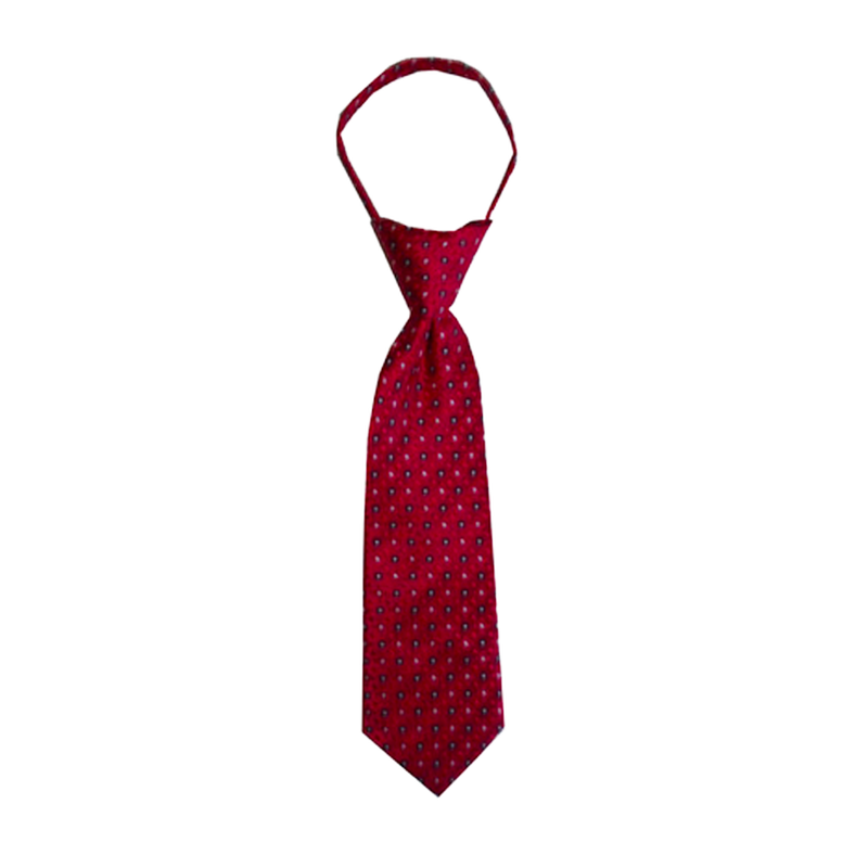 Red Small Squares Toddler Zipper Necktie, , large image number 0