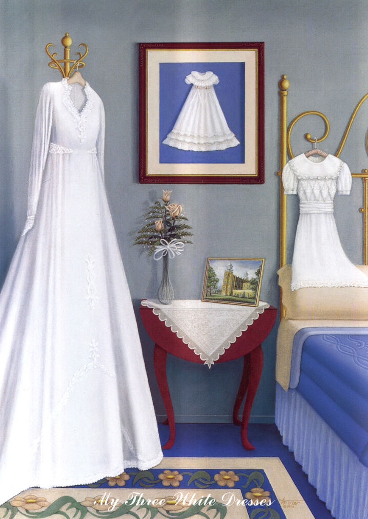 My Three White Dresses Print