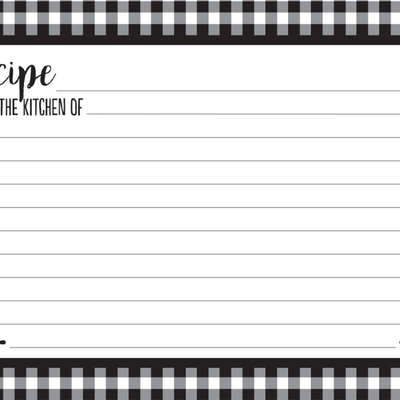 Checkered Recipe Cards