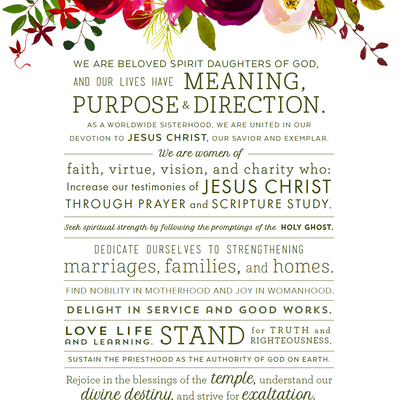 Relief Society Declaration Floral Print