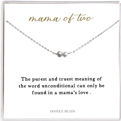 Mama of Two Pearl Necklace