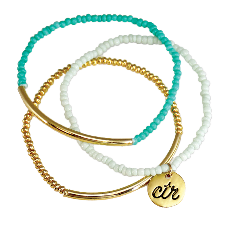 Mint and Gold CTR Bracelet, , large image number 0