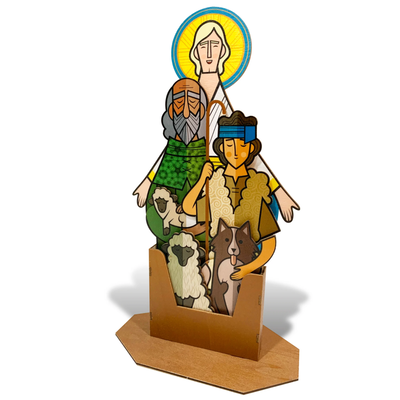 Shepherds Nativity Standing WoodPuzzle