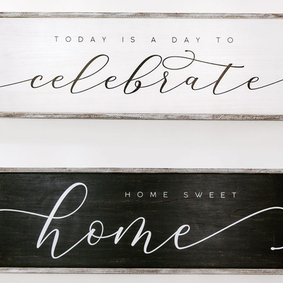 Home, Celebrate Double Sided (47x16 Plaque)