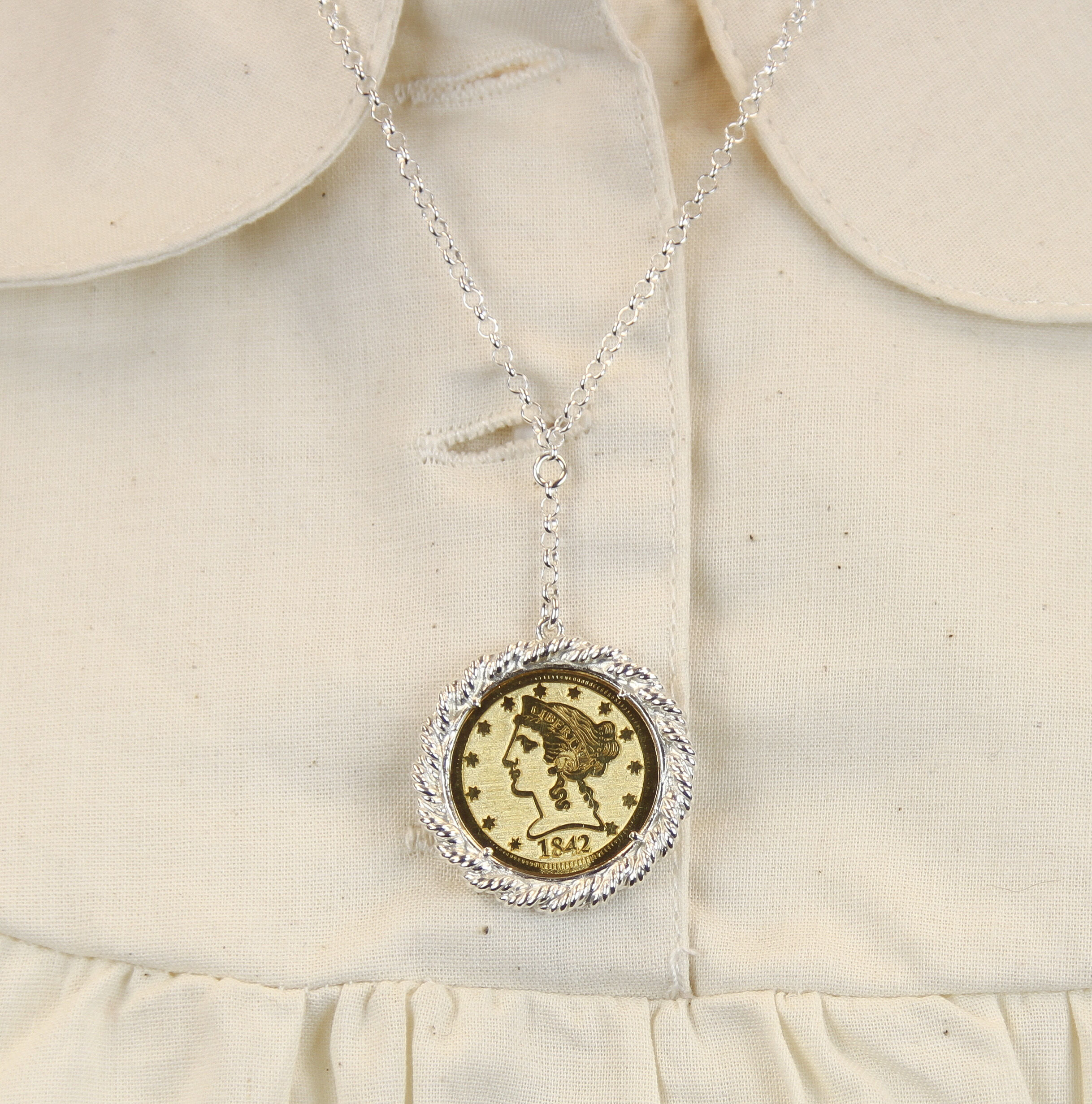 Coin Pendant 2 Stacked Necklaces