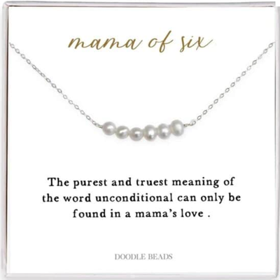Mama of Six Pearl Necklace