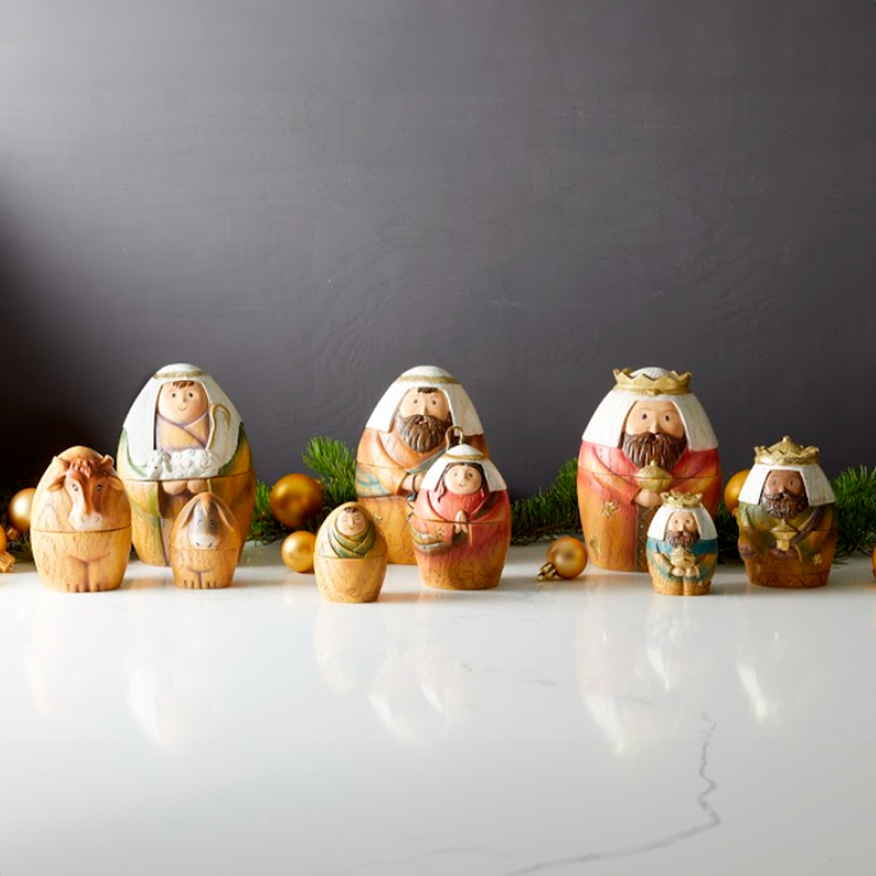 Nativity nesting top doll set