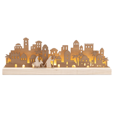 Light-up Christmas Journey Mantlescape Wood Nativity