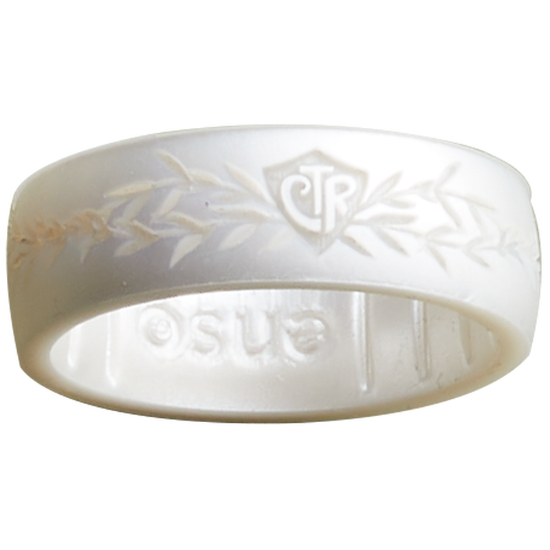 Silicone Classic White Floral Pearl CTR Ring