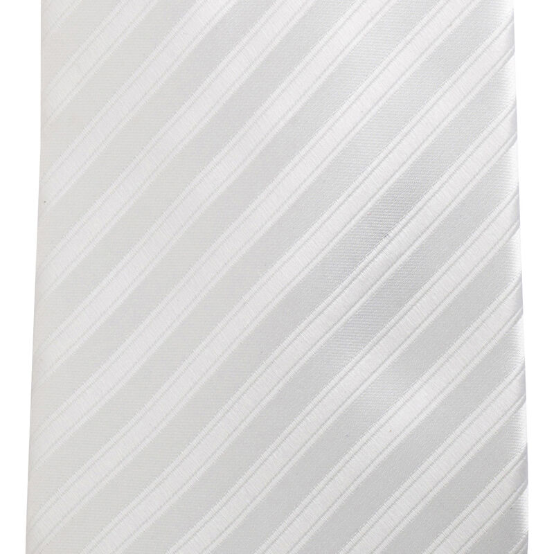 White on White Striped Necktie, , large image number 0