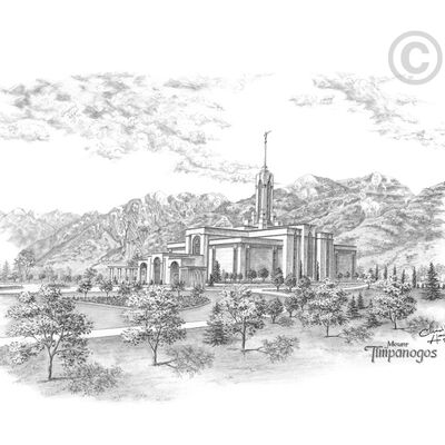 Mt. Timpanogos Temple Sketch Print