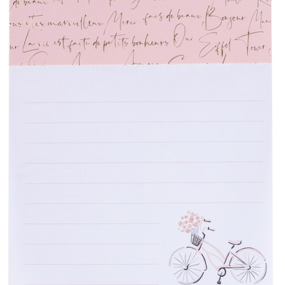 Bike with Flower Basket Notepad