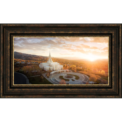 Bountiful Temple From On High (23x38 Framed Canvas Giclee)