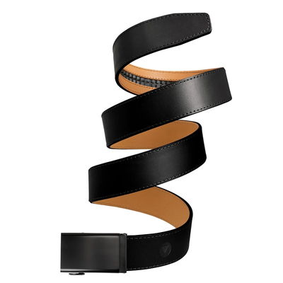 Steel on Black Italian Leather 40mm Belt