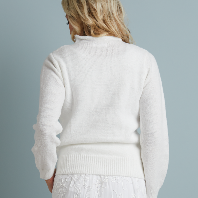 Large white top sweater