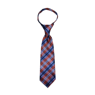 Toddler Tangerine and Sterling Plaid Zipper Tie