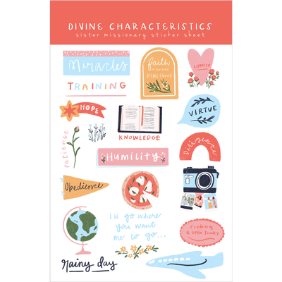 Divine Characteristics Sister Missionary Sticker Sheet