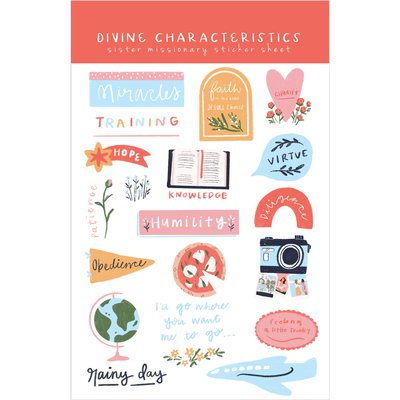 Divine Characteristics Sister Missionary Sticker Sheet