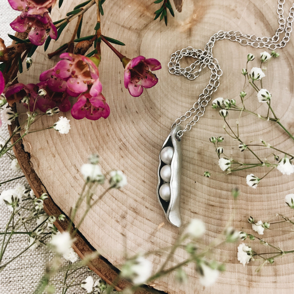 Peapod Jewelry Silver Pea Pod Necklace | Beatrixbell Handcrafted Jewelry –  Beatrixbell Handcrafted Jewelry + Gift