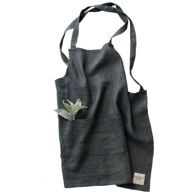 Linen Gather Apron, , large
