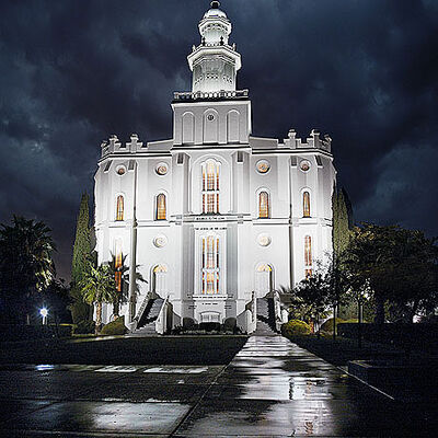 St. George Temple: Rain and Light