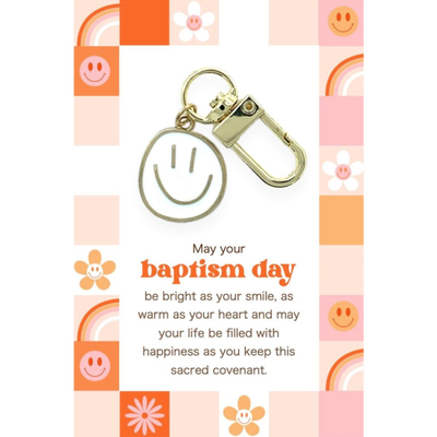 Baptism Day Smiley Face Zipper Pull