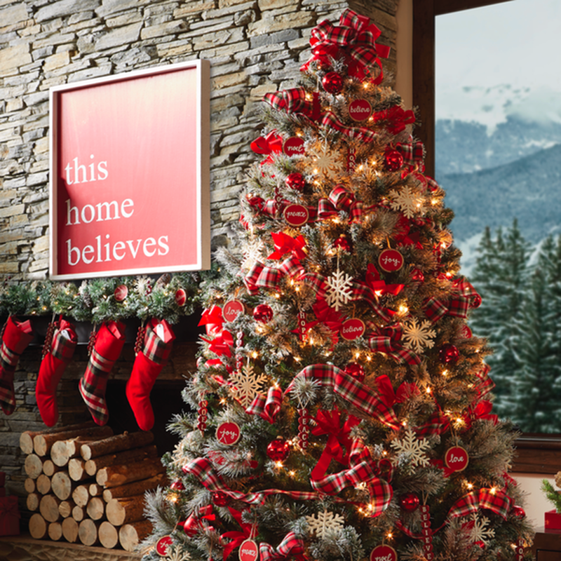 Christmas tree flocked pre lit discount