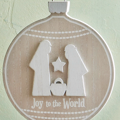 Joy to the World Holy Family Round Ornament