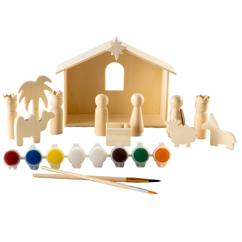 Wood Nativity Paint Kit, , large image number 0
