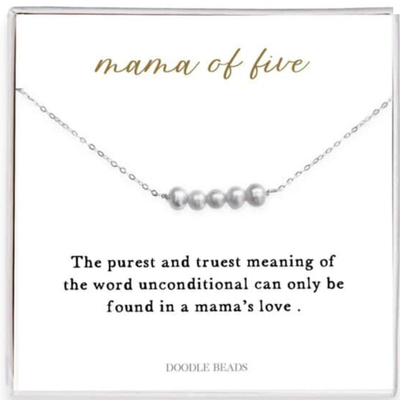 Mama of Five Pearl Necklace