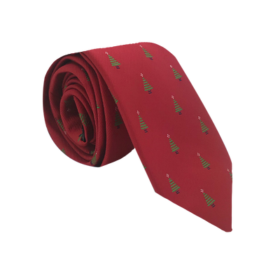 Red with Trees Necktie
