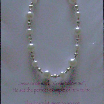 Baptism Pearl and Silver Bracelet