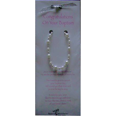 Baptism Pearl and Silver Bracelet
