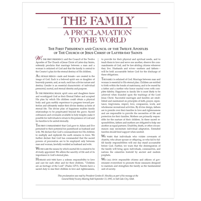 The Family: A Proclamation to the World Print