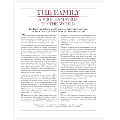 The Family: A Proclamation to the World Print