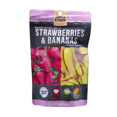 Freeze-Dried Strawberries and Bananas Pouch