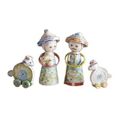 Vietnamese Recycled Paper Nativity