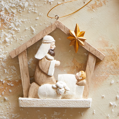 Shepherd with Baby Jesus Ornament