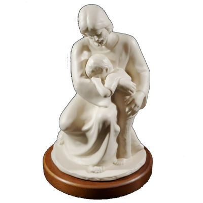 In the Arms of His Love Statue with Base (Porcelain)