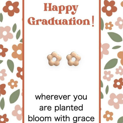 Happy Graduation Flower Earrings